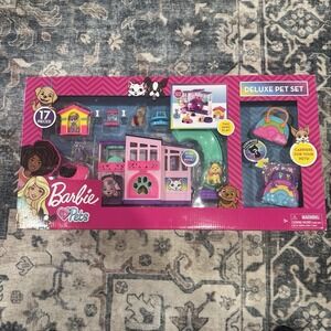Barbie Deluxe Pet Set 17 Piece Just Play Puppy Toy 63375 NIB Brand New